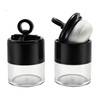 XINGZI 2Pcs 10g034oz Black Mini Empty Refillable Loose Powder Box with Powder Puff Cap and Sifter DIY Cosmetic Foundatio