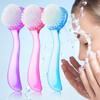 3 Pieces Facial Cleansing Brush Acrylic Handle Face Scrubbers Soft Bristle Exfoliator Cleaner Brush Scrub Exfoliating Fa