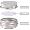 05 oz Screw Top Aluminum Tin Jar with Screw Lid and Blank Labels Silver Pack of 32