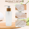 100ml 34oz Frosted Glass Pump Bottle Empty Refillable Dispenser with Bamboo Press Head for Shampoo Lotion Essential Oils