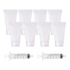 BENECREAT 30 Pack 05oz Clear Empty Tubes with Plastic Syringes Clear Squeezable Cosmetic Containers Refillable Plastic T