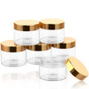 SATINIOR 6 Pack 1 oz Plastic Jars Containers with Lids Widemouth Refillable Leakproof Reusable Round Empty Jars for Trav