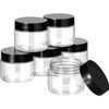 SATINIOR 6 Pack 2 oz Plastic Jars Containers with Lids Widemouth Refillable Leakproof Reusable Round Empty Jars for Trav