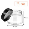 SATINIOR 6 Pack 2 oz Plastic Jars Containers with Lids Widemouth Refillable Leakproof Reusable Round Empty Jars for Trav