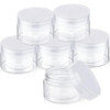 SATINIOR 6 Pack 5 oz Plastic Jars Containers with Lids Widemouth Refillable Leakproof Reusable Round Empty Jars for Trav