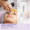 Maitys 6 Pieces Fan Mask Brushes Soft Fan Facial Mask Applicator Tools Brush Makeup Brushes Cosmetic Tools with Handle f