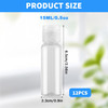 12Pcs 15ml05oz Empty Clear Plastic Bottle With Clear Flip Cap Jar Pot Vial Container For Emollient Water Sample Shower G