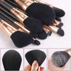 OMANIAC Makeup Brush Set Professional 12 Pearlescent Wood Handle Makeup Brushes Premium CrueltyFree Synthetic Fiber Hair