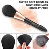 OMANIAC Makeup Brush Set Professional 12 Pearlescent Wood Handle Makeup Brushes Premium CrueltyFree Synthetic Fiber Hair