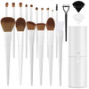 LUXBRU Makeup Brushes With Case 20PCs Professional Makeup Brush Set Foundation Powder Eyeshadow Brush Set Eyebrow Concea