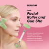 Skin Gym Jade Facial Roller Gua Sha Tool Workout Set Revitalizing Skincare for Enhanced Glow Smooth Skin