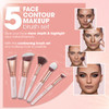 Pro Face Contour Brush Set Synthetic Contouring Sculpting and Highlighting Kit Cream Blush Powder Flat Nose Cheek Round