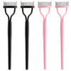 4 Pcs Eyelash Separator Tool Mascara Brushes Eyelash Comb Separator Definer Lash Comb for Combing Separating Lashes Pink