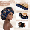 CAPLORD Double Sided Satin Bonnet for Sleeping Adjustable Silk Sleep Cap for Women and Men Reversible Hair Cover Protect