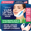 STYLIA V Line Lifting Collagen Face Mask Lift Firm Contour Jawline Double Chin Strap with Hyaluronic Acid Aloe Vera Hydr