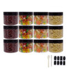 zmybcpack Plastic Jars With Lids Extra Labels 1 Pen Clear PET Seal Jar for Food Storage Wide Opening Storage jar For Dry