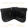 MSQ Makeup Brush Bag with Belt Multi Pocket Foldable Apron Pack Cosmetic Brush Pouch Holder Organizer with Adjustable Ar