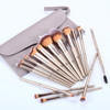 HEYMKGO Makeup Brushes 15PCS Champagne Gold Professional Makeup Brush Set Foundation Brush Blending Powder Blush Conceal