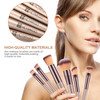 HEYMKGO Makeup Brushes 15PCS Champagne Gold Professional Makeup Brush Set Foundation Brush Blending Powder Blush Conceal