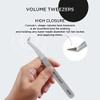 Volume Lash Tweezers Beyelian Lash Tweezers for Eyelash Extensions Curved L High Precision Tip for Mega Fans Stainless S