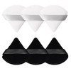 Pimoys 6 Pieces Powder Puff Face Soft Triangle Makeup Puff for Loose Powder Body Powder Wedge Shape Velour Cosmetic Spon