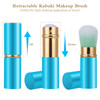 Falliny Retractable Kabuki Makeup Brush Travel Mini Face Blush Brush Portable Powder Foundation Sunscreen Brush with Cov
