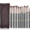 MSQ Eyeshadow Brushes 12pcs Eye Make Up Brush Set with Bag PU Leather Pouch Soft Synthetic Hairs for Eyeshadow Eyebrow E