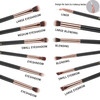 MSQ Eyeshadow Brushes 12pcs Eye Make Up Brush Set with Bag PU Leather Pouch Soft Synthetic Hairs for Eyeshadow Eyebrow E