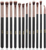 MSQ Eye Makeup Brushes 12pcs Rose Gold Eyeshadow Makeup Brushes Set with Soft Synthetic Hairs Real Wood Handle for Eyesh
