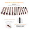 MSQ Eye Makeup Brushes 12pcs Rose Gold Eyeshadow Makeup Brushes Set with Soft Synthetic Hairs Real Wood Handle for Eyesh