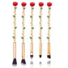 Rose Eye Makeup Brush Set 5pcs Wand Makeup Brushes with Soft Synthetic Fiber and Metallic Handle for Eyebrow Eyeshadow F