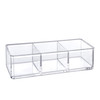 Amazing Abby Glamour Acrylic 3Compartment Makeup Organizer Transparent Plastic Lipstick Holder Perfect Bathroom Vanity S
