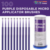 TCP Global Eyelash Extension Micro Brushes 100 Medium 20 mm Tip Size Purple Disposable Brush Applicators Apply Makeup Pa