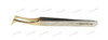 Alluring Chrome with Gold Tip Tweezers for Eyelash Extension L Type