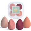 COSTICA Makeup Sponge Set Blender Beauty Sponge Makeup Blender Flawless for Liquid Multi Colored 4 pcs Rose Series