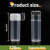 SBYURE 120 Pieces 5 ML Plastic Sample Bottles Vial Storage Mini Clear Storage Case with Lid Vial Storage Container Test