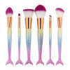 6 Pieces Mermaid Makeup Brush Set Lovely Makeup Brush Kit for Girls Portable Beauty Cosmetic Tools Women Cosmetic Concea