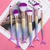 6 Pieces Mermaid Makeup Brush Set Lovely Makeup Brush Kit for Girls Portable Beauty Cosmetic Tools Women Cosmetic Concea