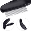 TecUnite 4 Packs Folding Eyelash Comb Stainless Steel Teeth Eyebrow Comb Lash and Brow Makeup Brush Black