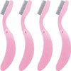 4 Packs Folding Eyelash Comb Stainless Steel Metal Teeth Eyebrow Separator Comb Lash and Brow Makeup Applicator Brush Pr