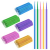 500 PCS Disposable Micro Applicator Brush Bendable Makeup Brush Mascara Brush for Eyelash Extensions 5 Colors Head Diame