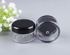 VASANA 12PCS 15ml 05oz Empty Refillable Black Plastic Screw Cap Lid with Clear Base Cosmetic Makeup Sample Storage Conta