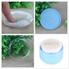 Onwon 2 Pieces AfterBath Puff Box Empty Body Powder Container Dispenser Case with Sifter and Powder Puffs for Home and T