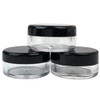 10Pcs 05 oz Clear Plastic Cosmetic Jar Empty Refillable Round Sample Bottles Containers with Black Screw on Lid for Kitc