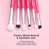 Jessup Professional NaturalSynthetic Eye Makeup Brushes Set 15pcs for Eyeshadow Blending Concealer Eyeliner Eyebrow Rose