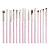Jessup Eyeshadow Brushes 15pcs Natural Eye Brush Set for Eyeshadow Blending Concealer Eyebrow Eyeliner Blushing Bride T2