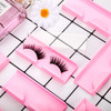Blulu 50 Packs Minifalse Eyelash Storage Box Empty False Eyelash Care Storage Case Box Container Holder Plastic Lash Cas