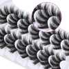 Losha Lashes Pack 7 Pairs Fluffy Faux Mink Eyelashes Soft Handmade False Eye Lashes for Dramatic Makeup