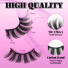Losha Lashes Pack 7 Pairs Fluffy Faux Mink Eyelashes Soft Handmade False Eye Lashes for Dramatic Makeup