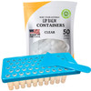 Lip Balm Container Tray Kit with Fill Tray and Spatula BPA Free Made in the USA Includes 50 Clear Containers with Caps 0